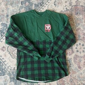Disney Green Plaid Sweatshirt